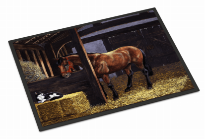 Dog Breed Themed Indoor or Outdoor Mat (Color: At The Gate Springer Spaniel, size: 36 x 24)