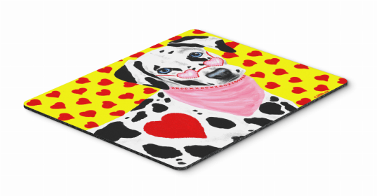 Dog Breed Design Mouse Pad, Hot Pad or Trivet (Color: Dalmatian - Hearts, size: 9.5 x 8)