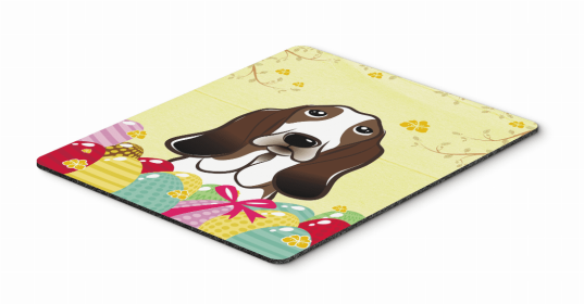 Dog Breed Easter Egg Hunt Mouse Pad, Hot Pad or Trivet (Color: Basset Hound, size: 9.5 x 8)