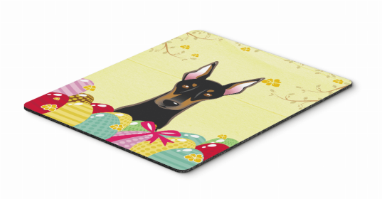 Dog Breed Easter Egg Hunt Mouse Pad, Hot Pad or Trivet (Color: Doberman Pinscher, size: 9.5 x 8)