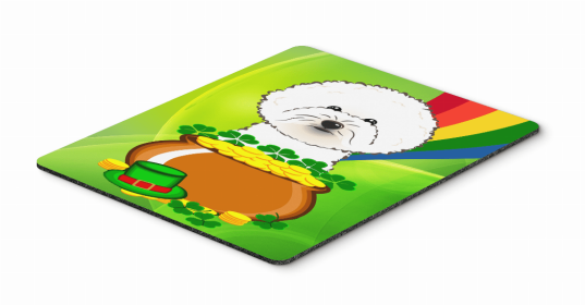Dog Breed St. Patrick's Day Mouse Pad, Hot Pad or Trivet (Color: Bichon Frise, size: 9.5 x 8)