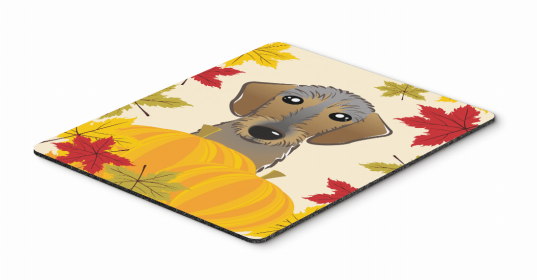 Dog Breed Thanksgiving Mouse Pad, Hot Pad or Trivet (Color: Dachshund - Wirehair, size: 9.5 x 8)