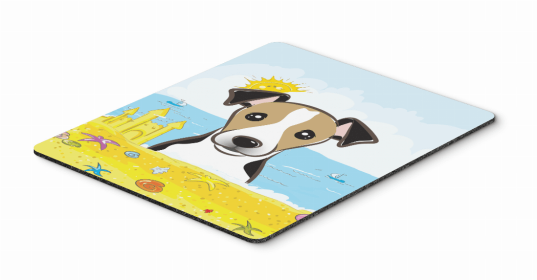 Dog Breed Summer Beach Mouse Pad, Hot Pad or Trivet (Color: Jack Russell Terrier - Tricolor, size: 9.5 x 8)