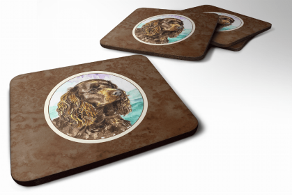 Dog Breed Spaniel Group Foam Coaster (Color: American Water Spaniel, size: 3.5 x 3.5)