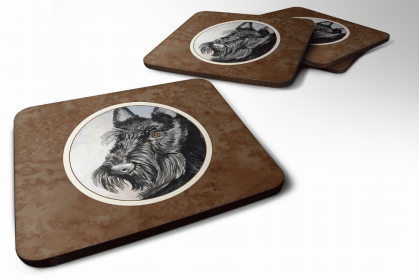 Dog Breed Terrier Group Foam Coaster (Color: Scottish Terrier, size: 3.5 x 3.5)