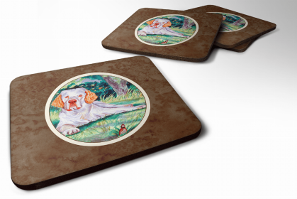 Dog Breed Spaniel Group Foam Coaster (Color: Clumber Spaniel, size: 3.5 x 3.5)