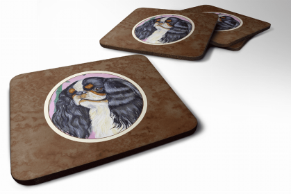 Dog Breed Spaniel Group Foam Coaster (Color: Toy Spaniel, size: 3.5 x 3.5)