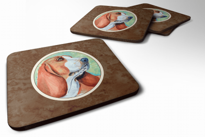 Dog Breed Hound Group Foam Coaster (Color: Basset Hound 3, size: 3.5 x 3.5)