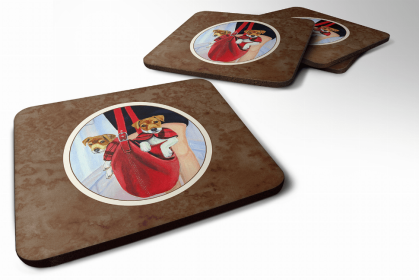 Dog Breed Terrier Group Foam Coaster (Color: Jack Russell Terrier 2, size: 3.5 x 3.5)