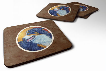 Dog Breed Themed Art Coaster (Color: Australian Shepherd, size: 3.5 x 3.5)