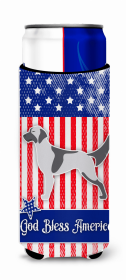 USA Patriotic Dog Ultra Hugger for slim cans (size: 4 x 6.5)