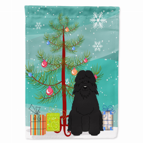 Merry Christmas Tree/Dog breed Themed Flag Canvas (Color: Bouvier des Flandres, size: 28 x 40)