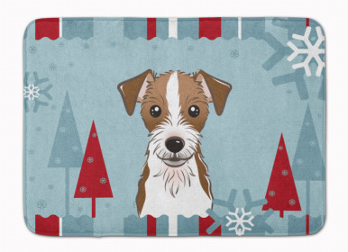 Winter Holiday Dog Art Machine Washable Memory Foam Mat (size: 27 x 19)