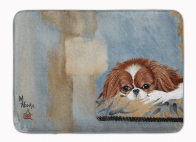 Dog Breed Themed Machine Washable Memory Foam Mat (Color: Japanese Chin 2, size: 27 x 19)