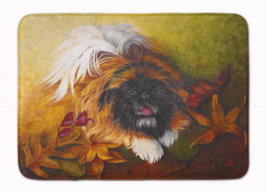 Dog Breed Themed Machine Washable Memory Foam Mat (Color: Pekingese, size: 27 x 19)