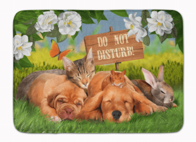 Dogs Do Not Disturb Mat (Color: Golden Retriever and Sharpei Do Not Disturb, size: 27 x 19)