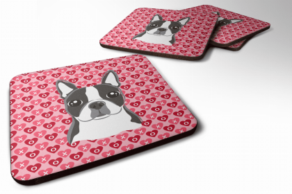 Dog Breed Terrier Group Foam Coaster (Color: Boston Terrier, size: 3.5 x 3.5)