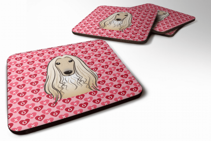 Dog Breed Hound Group Foam Coaster (Color: Afghan Hound, size: 3.5 x 3.5)