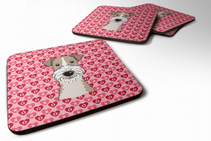 Dog Breed Terrier Group Foam Coaster (Color: Wire Haired Fox Terrier, size: 3.5 x 3.5)