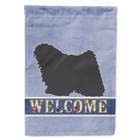 Welcome/Dog Breed Flag Canvas (Color: Puli, size: 28 x 40)