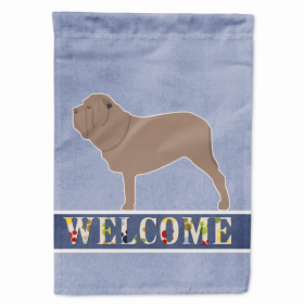 Welcome/Dog Breed Flag Canvas (Color: Mastiff - Neapolitian, size: 28 x 40)