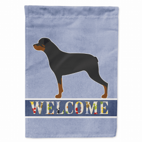 Welcome/Dog Breed Flag Canvas (Color: Rottweiler, size: 28 x 40)