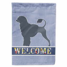 Welcome/Dog Breed Flag Canvas (Color: Portuguese Water Dog, size: 28 x 40)