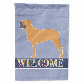 Welcome/Dog Breed Flag Canvas (Color: Bullmastiff, size: 28 x 40)