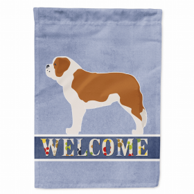 Welcome/Dog Breed Flag Canvas (Color: Saint Bernard 1, size: 28 x 40)