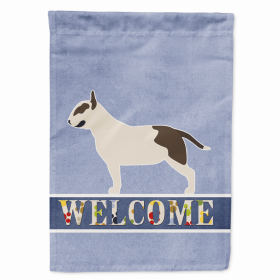 Welcome/Dog Breed Flag Canvas (Color: Bull Terrier 1, size: 28 x 40)