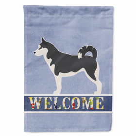 Welcome/Dog Breed Flag Canvas (Color: Siberian Husky, size: 28 x 40)