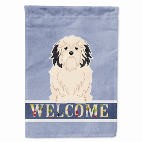 Welcome/Dog Breed Flag Canvas (Color: Lowchen 1, size: 28 x 40)