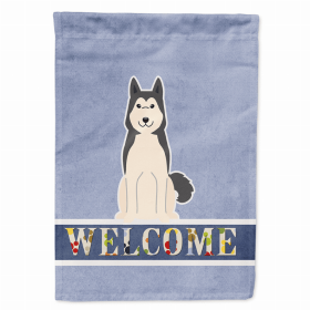 Welcome/Dog Breed Flag Canvas (Color: West Siberian Laika Spitz, size: 28 x 40)