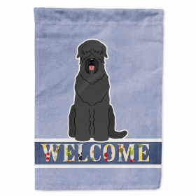 Welcome/Dog Breed Flag Canvas (Color: Black Russian Terrier, size: 28 x 40)