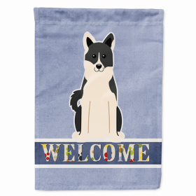 Welcome/Dog Breed Flag Canvas (Color: Russo-European Laika Spitz, size: 28 x 40)