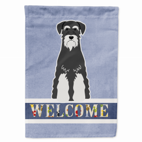 Welcome/Dog Breed Flag Canvas (Color: Schnauzer - Standard - Salt and Pepper, size: 28 x 40)