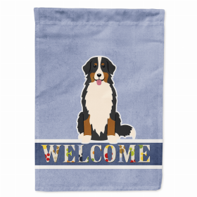 Welcome/Dog Breed Flag Canvas (Color: Bernese Mountain Dog 2, size: 28 x 40)