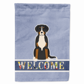 Welcome/Dog Breed Flag Canvas (Color: Greater Swiss Mountain Dog, size: 28 x 40)