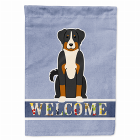 Welcome/Dog Breed Flag Canvas (Color: Appenzeller Sennenhund, size: 28 x 40)