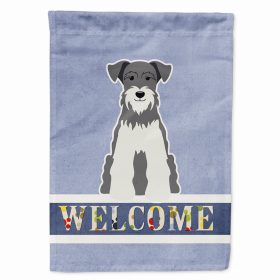 Welcome/Dog Breed Flag Canvas (Color: Schnauzer - Miniature - Salt and Pepper, size: 28 x 40)