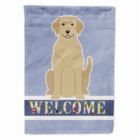 Welcome/Dog Breed Flag Canvas (Color: Labrador Retriever - Yellow, size: 28 x 40)