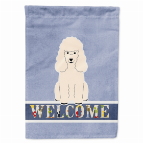 Welcome/Dog Breed Flag Canvas (Color: Poodle - White 1, size: 28 x 40)