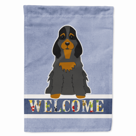 Welcome/Dog Breed Flag Canvas (Color: Cocker Spaniel  - Black and Tan, size: 28 x 40)