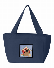 Dog House Collection Pug Brown Lunch Bag (size: 15 x 7)