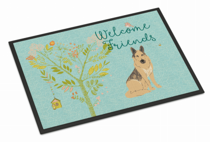 Welcome Friends Dog Art Indoor or Outdoor Mat (size: 27 x 18)