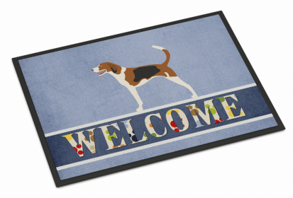 Dog Breed Themed Welcome Indoor or Outdoor Mat (Color: American Foxhound, size: 36 x 24)