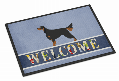 Dog Breed Themed Welcome Indoor or Outdoor Mat (Color: Gordon Setter, size: 36 x 24)