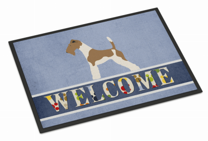 Dog Breed Themed Welcome Indoor or Outdoor Mat (Color: Fox Terrier - Wire, size: 36 x 24)
