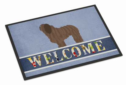Dog Breed Themed Welcome Indoor or Outdoor Mat (Color: Bergamasco Shepherd, size: 36 x 24)