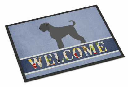 Dog Breed Themed Welcome Indoor or Outdoor Mat (Color: Black Russian Terrier, size: 36 x 24)